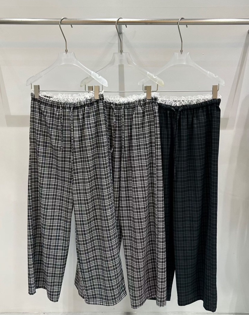 LOOKK/MIMME韓國直郵實拍女裝新款時尚熱賣推薦休閑褲格子LOOKK/MIMME休閑褲圖色2左二色