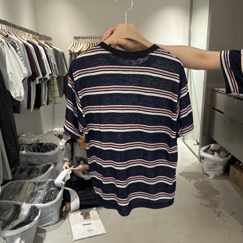 PEPPER-L韓國直郵女士新款推薦26春夏時尚休閑人氣T恤條紋PEPPERT恤