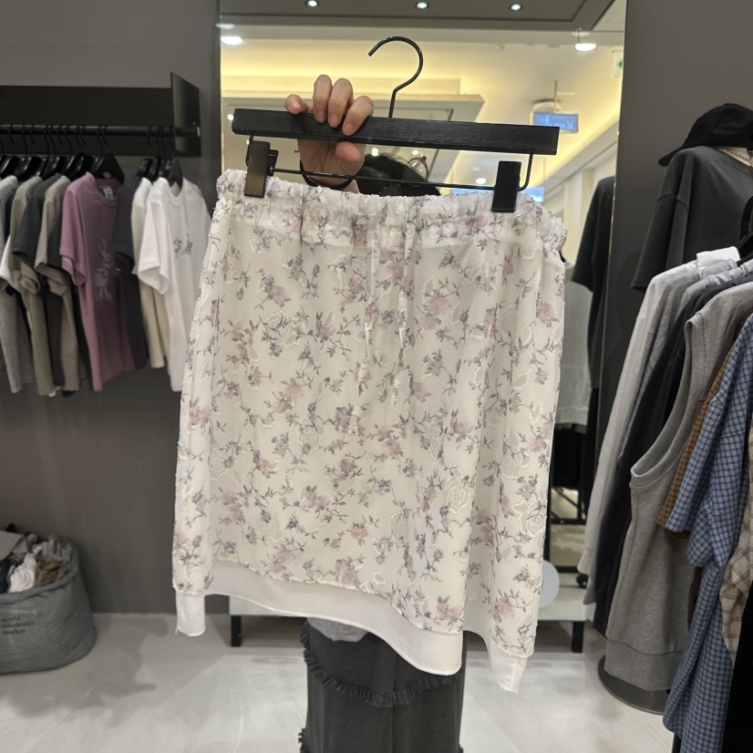 CREDITO韓國代購女士新款休閑推薦職業人氣半身裙中短裙提花CREDITO半身裙/中短裙圖色2