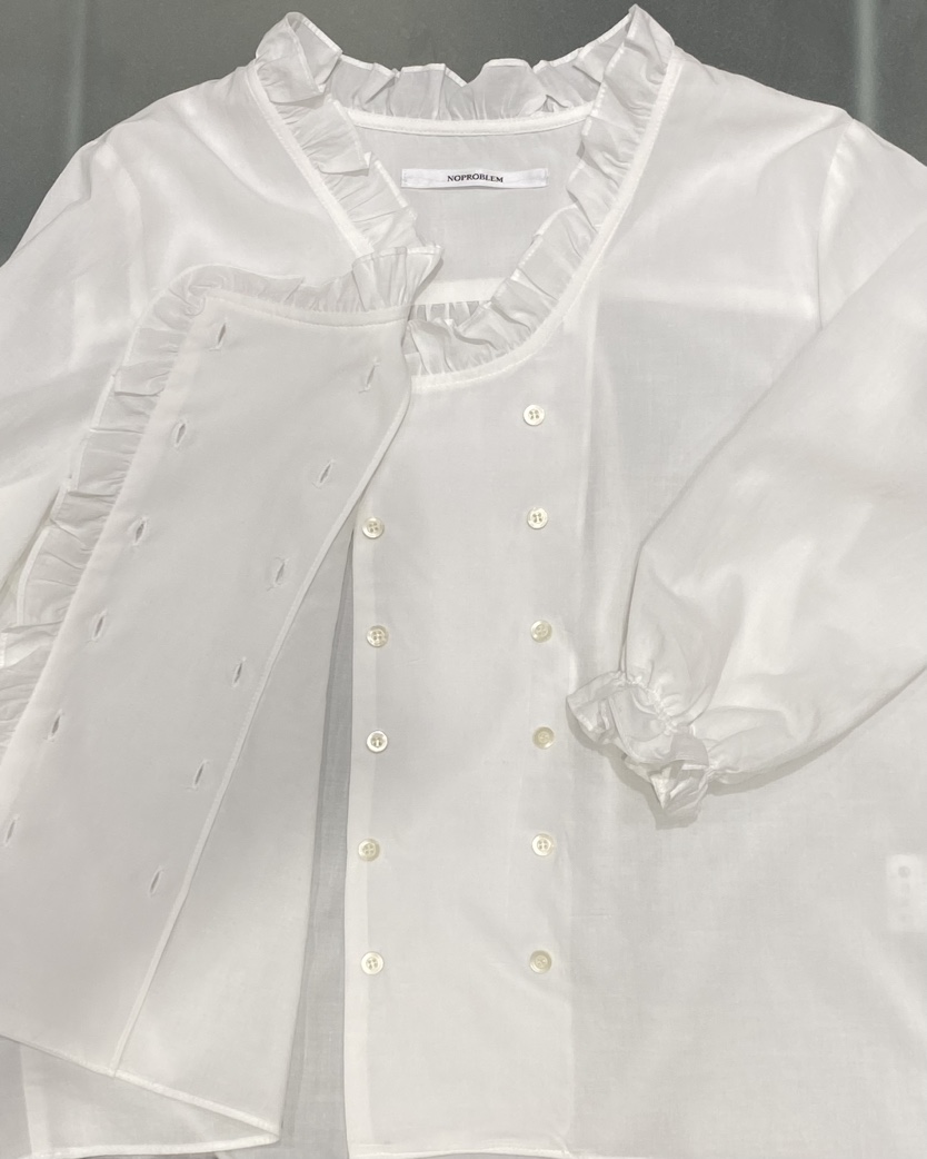 NOPROBLEM韓國直郵女士新品休閑熱賣職業推薦時尚襯衫蕾絲衫NOPROBLEM襯衫/蕾絲衫