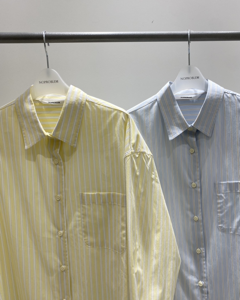 NOPROBLEM韓國東大門直郵女裝新品職業時尚襯衫蕾絲衫條紋NOPROBLEM襯衫/蕾絲衫