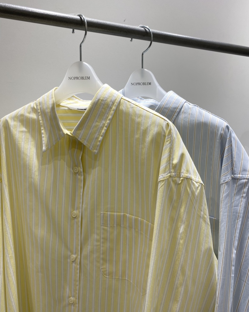 NOPROBLEM韓國東大門直郵女裝新品職業時尚襯衫蕾絲衫條紋NOPROBLEM襯衫/蕾絲衫