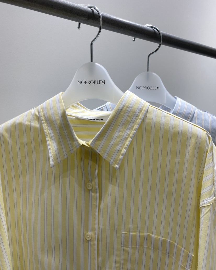 NOPROBLEM韓國東大門直郵女裝新品職業時尚襯衫蕾絲衫條紋NOPROBLEM襯衫/蕾絲衫