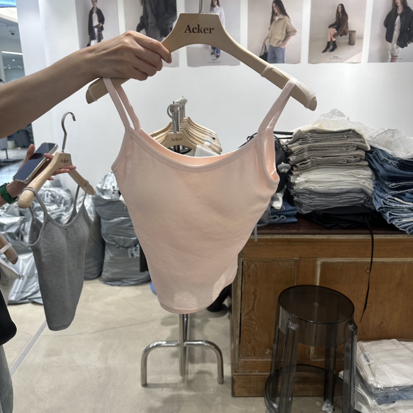 ACKER韓國東大門代購女士新品推薦休閑時尚26春夏吊帶背心羅紋ACKER吊帶/背心圖色2