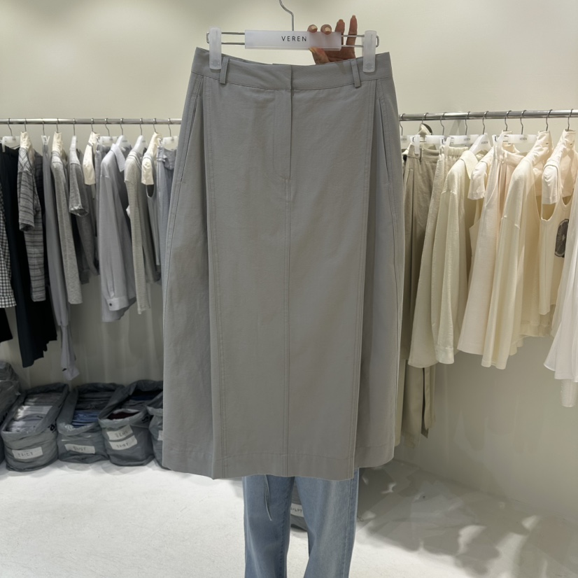 VEREN韓國代購女士新款26春夏休閑熱賣推薦時尚長裙不含腰帶VEREN長裙圖色1