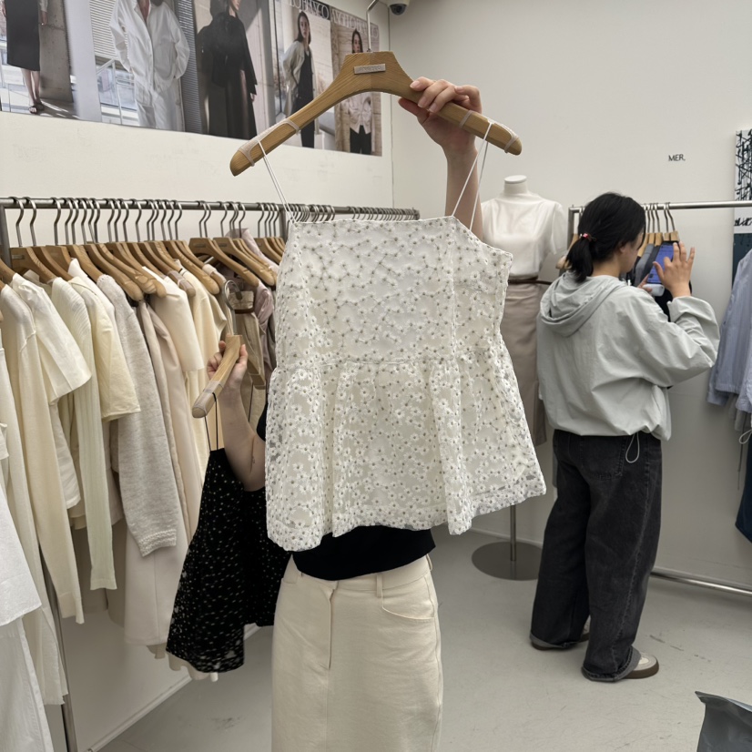 MER韓國東大門直郵女裝新品人氣26春夏職業熱賣吊帶背心蕾絲MER/ANGELO BIANCO吊帶/背心圖色1