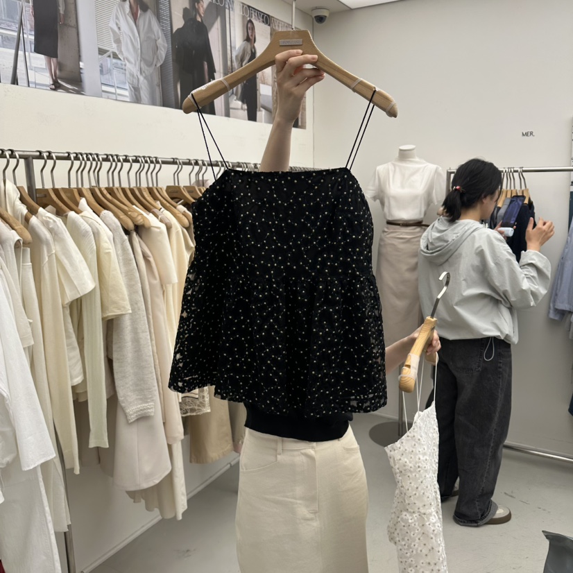 MER韓國東大門直郵女裝新品人氣26春夏職業熱賣吊帶背心蕾絲MER/ANGELO BIANCO吊帶/背心圖色2