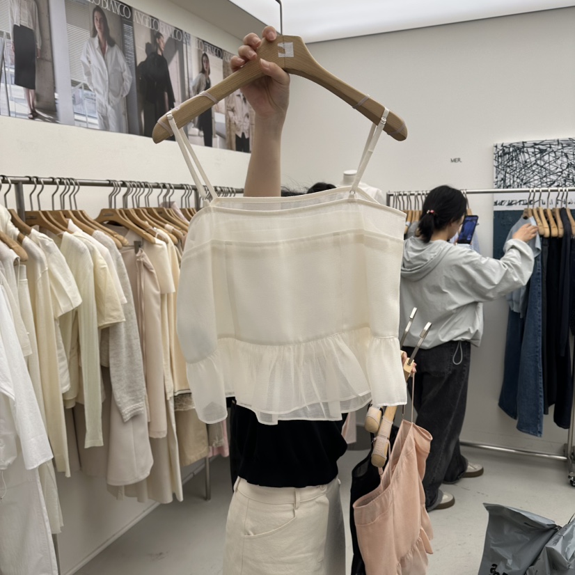 MER韓國代購女裝新品休閑人氣26春夏職業推薦吊帶背心透視MER/ANGELO BIANCO吊帶/背心