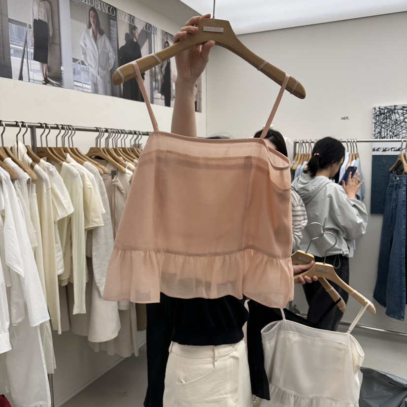 MER韓國代購女裝新品休閑人氣26春夏職業推薦吊帶背心透視MER/ANGELO BIANCO吊帶/背心圖色2