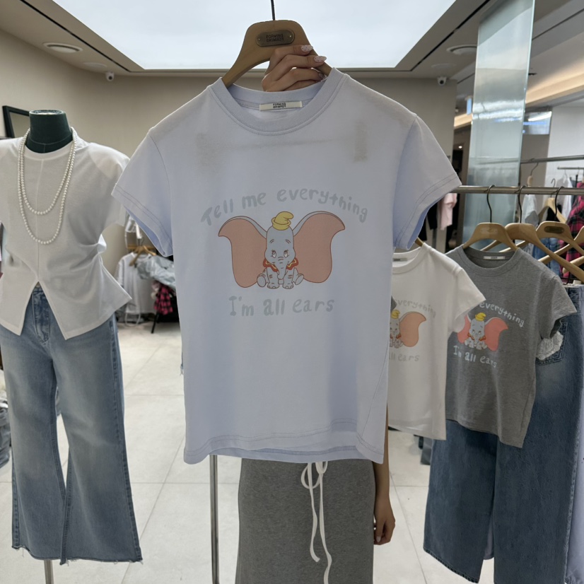 FORMING-P韓國東大門直郵女士新品時尚休閑26春夏T恤小飛象FORMING-PT恤圖色2