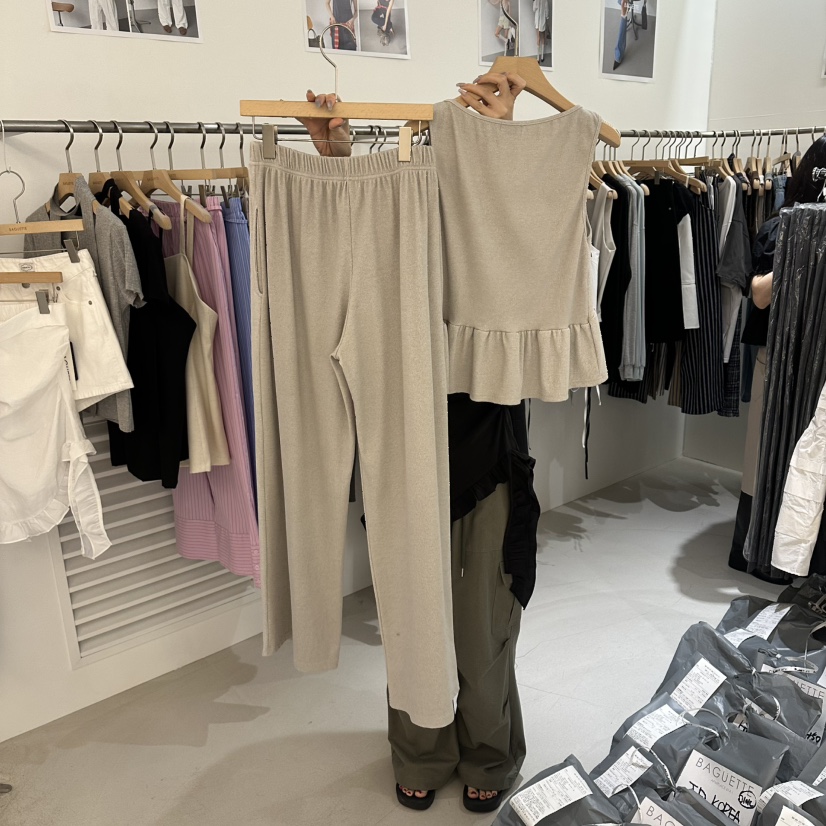 BAGUETTE-P韓國東大門代購女裝新品推薦時尚套裝套裝羅紋BAGUETTE-P套裝