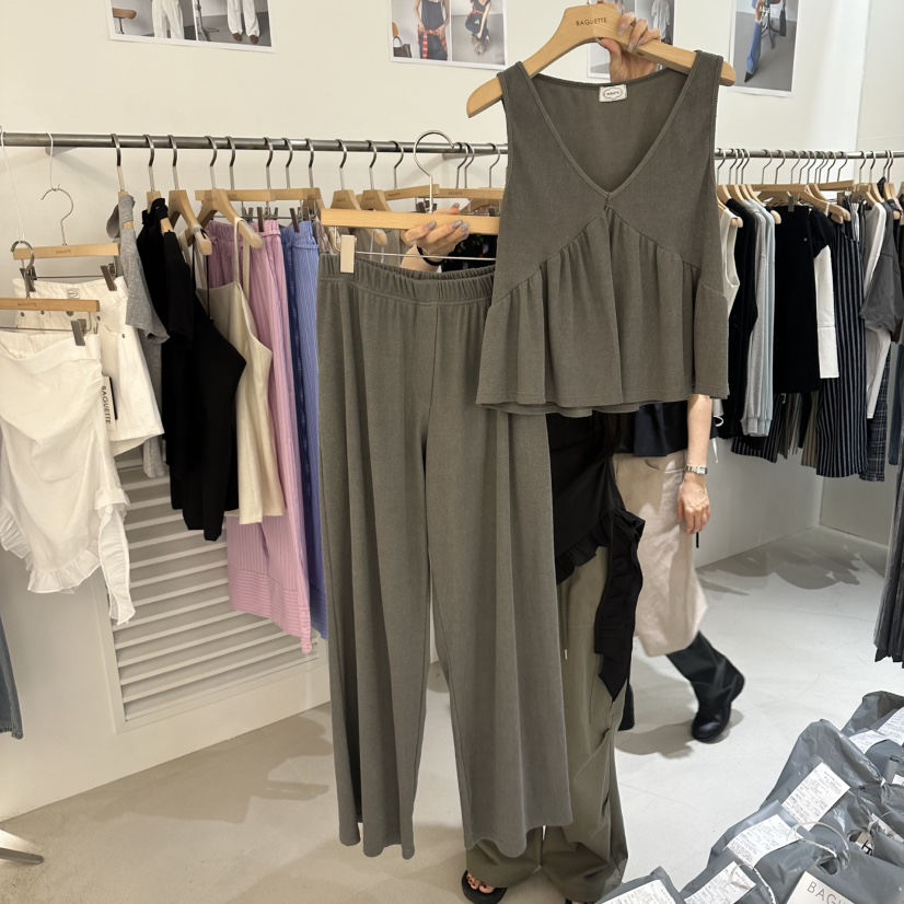 BAGUETTE-P韓國東大門代購女裝新品推薦時尚套裝套裝羅紋BAGUETTE-P套裝圖色2