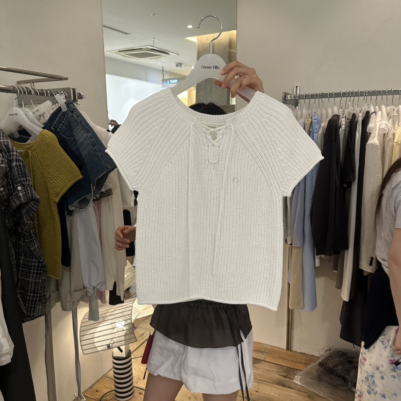 CREAM VILLA韓國直郵女裝新品時尚針織衫鏤空CREAMVILLA針織衫圖色1