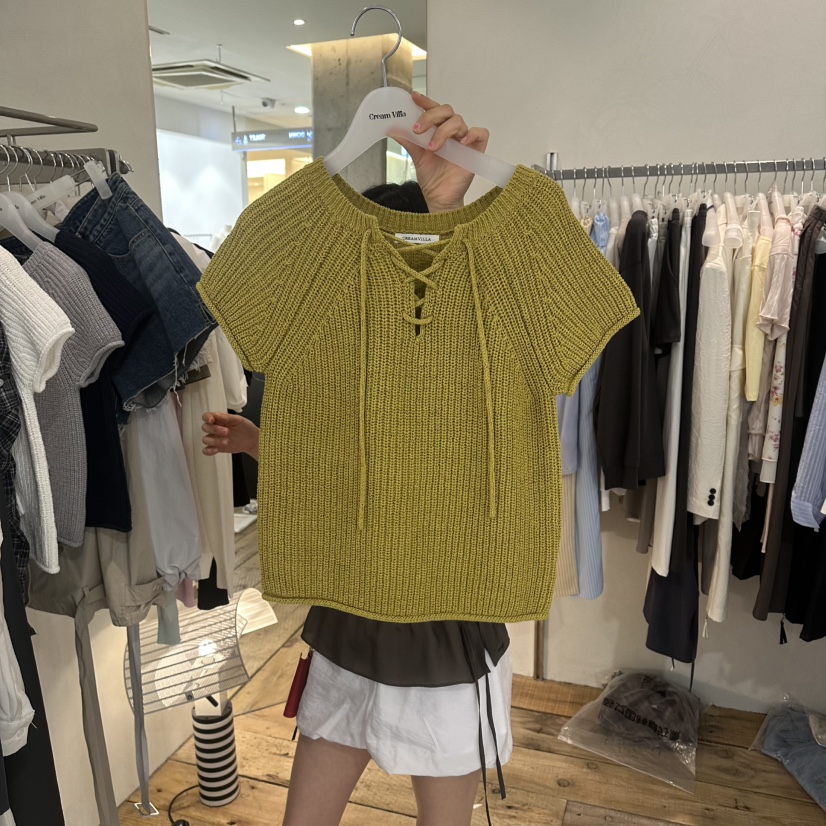 CREAM VILLA韓國直郵女裝新品時尚針織衫鏤空CREAMVILLA針織衫圖色2