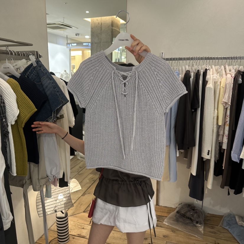 CREAM VILLA韓國直郵女裝新品時尚針織衫鏤空CREAMVILLA針織衫圖色3