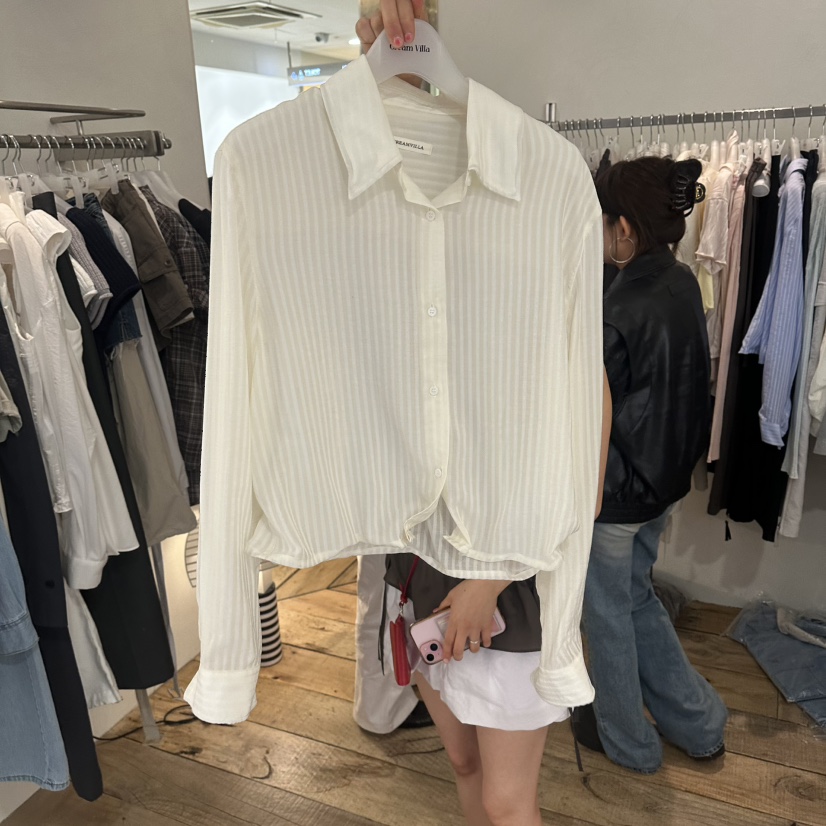 CREAM VILLA韓國直郵女裝新款時尚襯衫蕾絲衫不含內搭CREAMVILLA襯衫/蕾絲衫圖色1