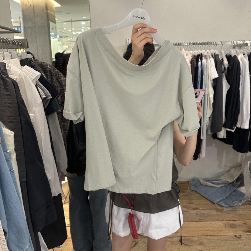 CREAM VILLA韓國東大門直郵女裝新款職業T恤CREAMVILLAT恤圖色2