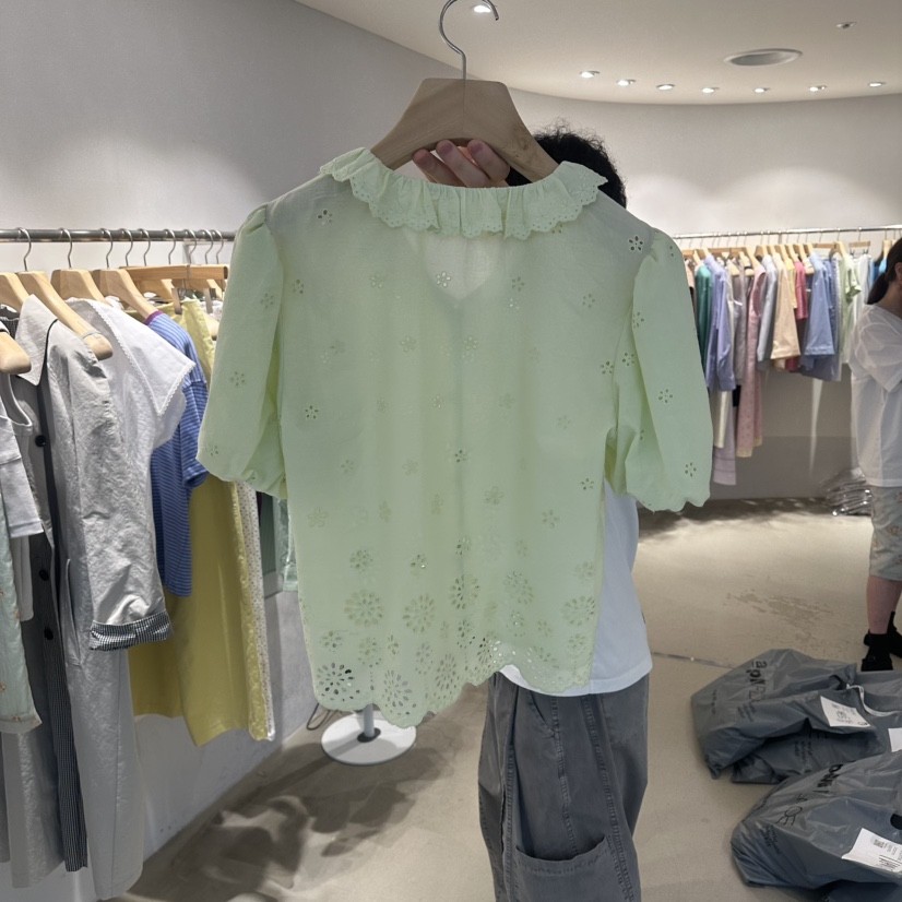 ROOM K-P韓國直郵女士新款休閑時尚26春夏推薦襯衫蕾絲衫roomk襯衫/蕾絲衫