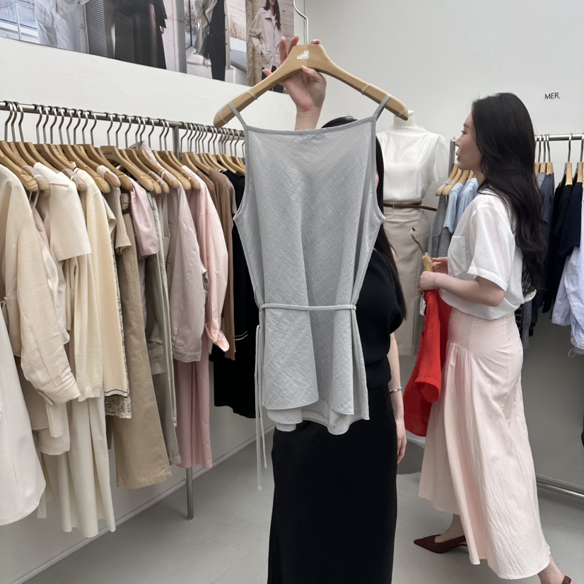 MER韓國直郵實拍女士新品休閑推薦熱賣時尚吊帶背心含腰繩MER/ANGELO BIANCO吊帶/背心
