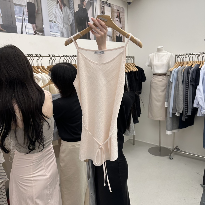 MER韓國直郵實拍女士新品休閑推薦熱賣時尚吊帶背心含腰繩MER/ANGELO BIANCO吊帶/背心圖色1