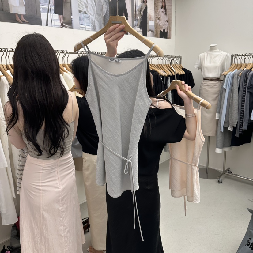 MER韓國直郵實拍女士新品休閑推薦熱賣時尚吊帶背心含腰繩MER/ANGELO BIANCO吊帶/背心圖色2