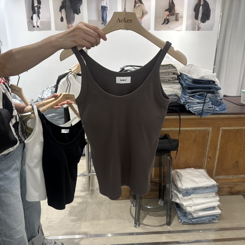 ACKER韓國直郵實拍女士新品人氣熱賣26春夏職業休閑吊帶背心ACKER吊帶/背心圖色3墨色