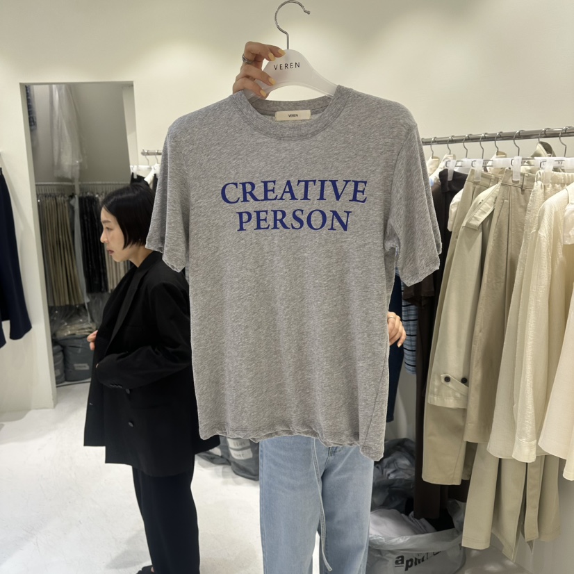 VEREN韓國代購女士新品推薦時尚26春夏職業熱賣休閑人氣T恤VERENT恤圖色2