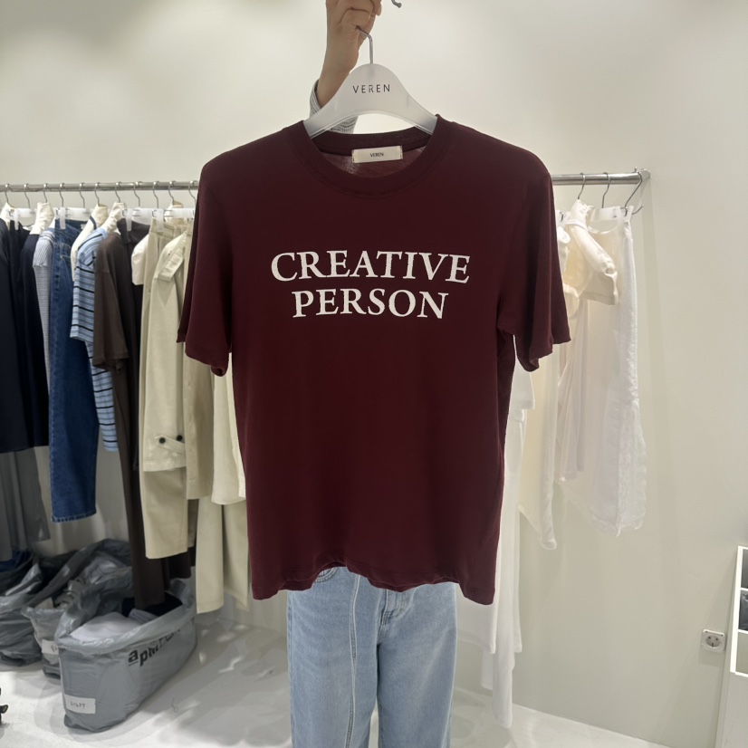 VEREN韓國代購女士新品推薦時尚26春夏職業熱賣休閑人氣T恤VERENT恤圖色3