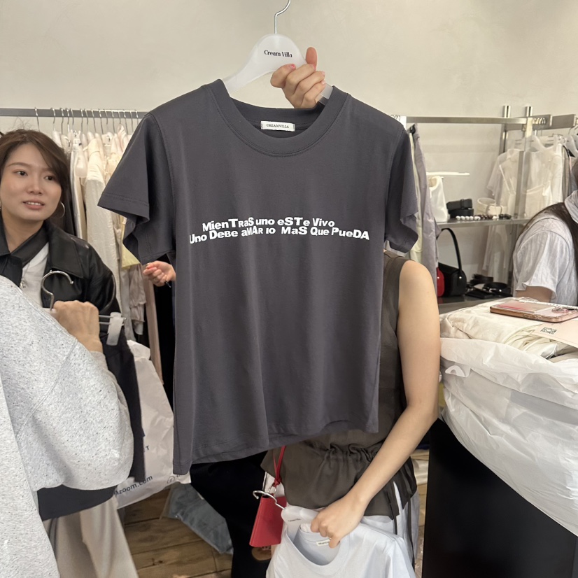 CREAM VILLA韓國直郵女裝新款休閑T恤CREAMVILLAT恤圖色2