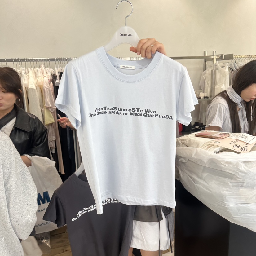 CREAM VILLA韓國直郵女裝新款休閑T恤CREAMVILLAT恤圖色3
