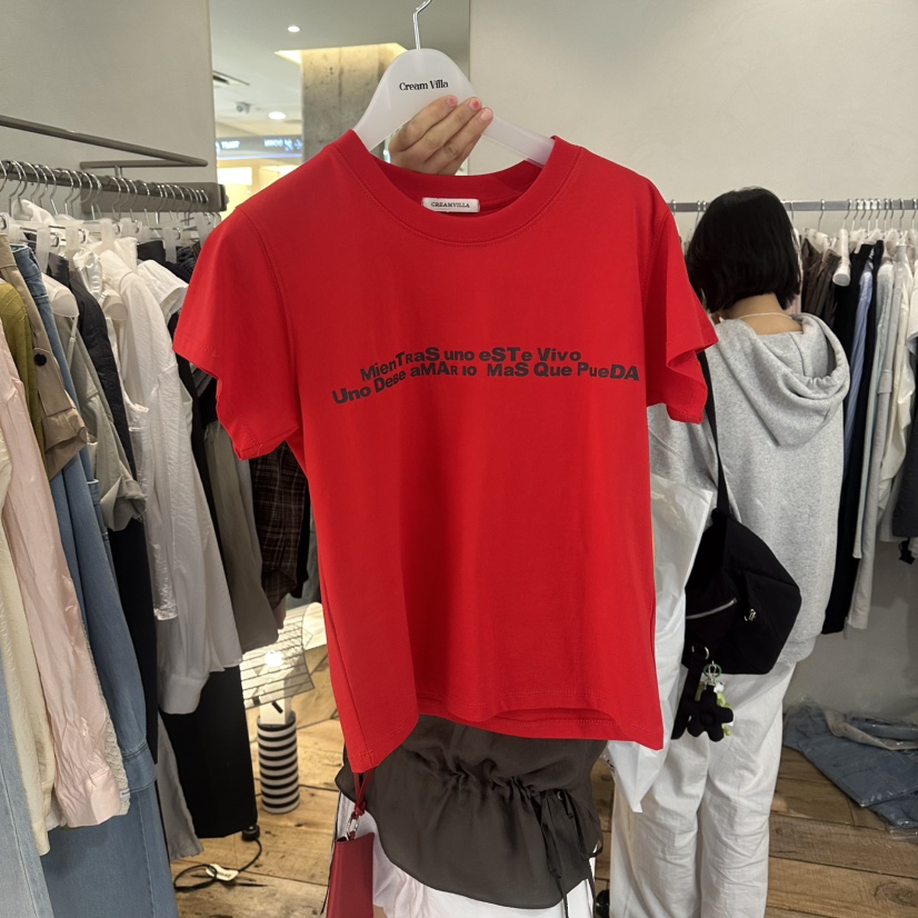CREAM VILLA韓國直郵女裝新款休閑T恤CREAMVILLAT恤圖色4