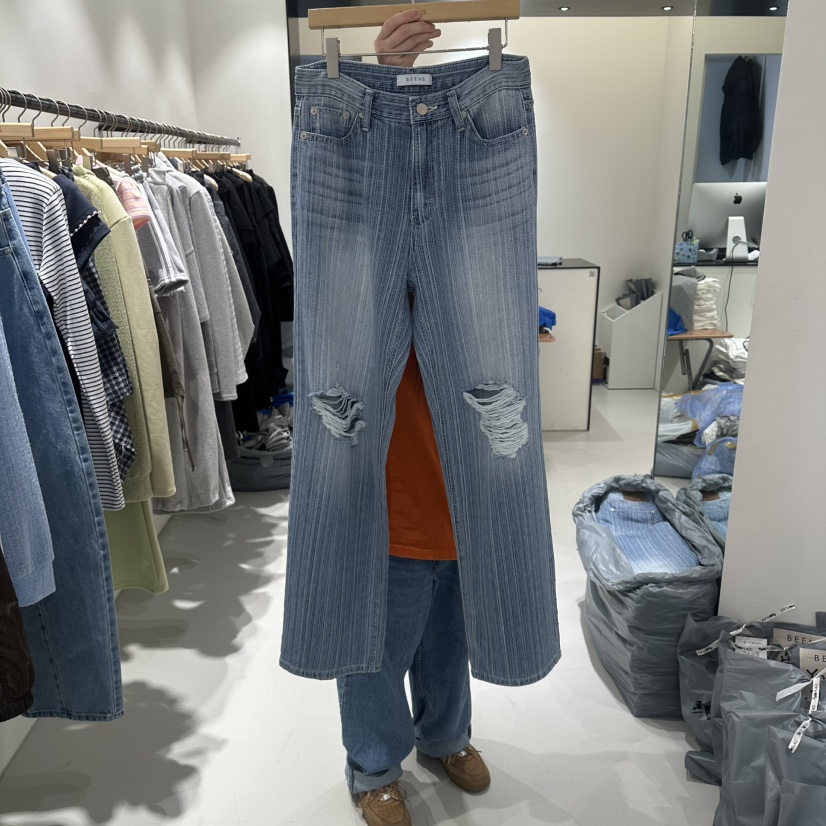 BEENS韓國代購女裝新品休閑熱賣職業時尚26春夏牛仔褲復古BEENS牛仔褲圖色1