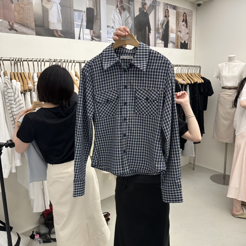 MER韓國直郵女士新款人氣熱賣26春夏休閑推薦職業襯衫蕾絲衫MER/ANGELO BIANCO襯衫/蕾絲衫圖色1