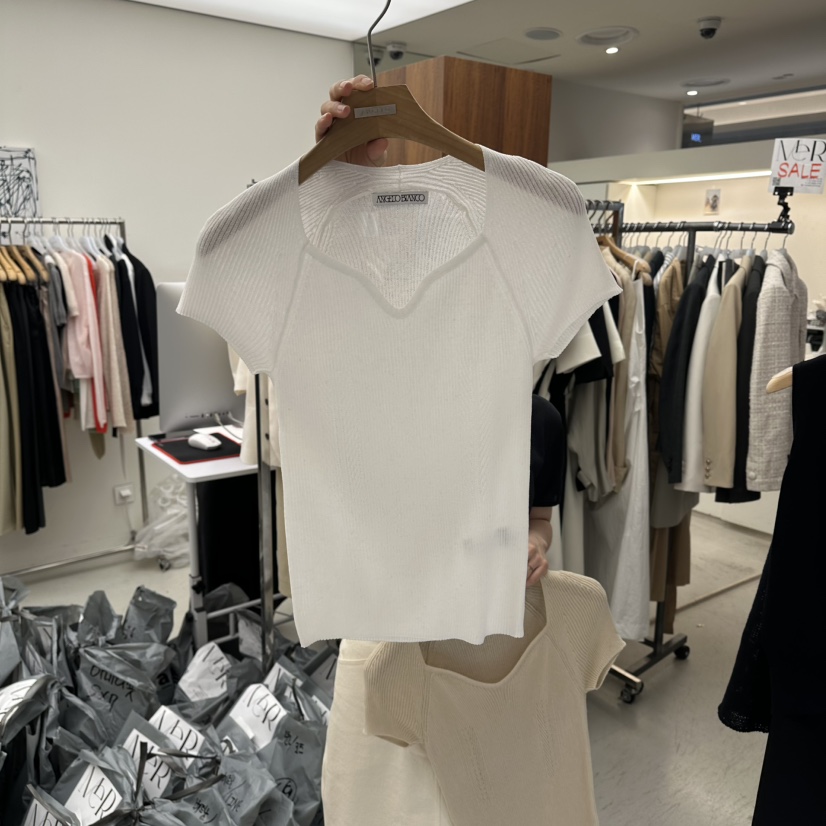 MER韓國代購女士新款推薦時尚熱賣休閑職業人氣26春夏針織衫MER/ANGELO BIANCO針織衫圖色1