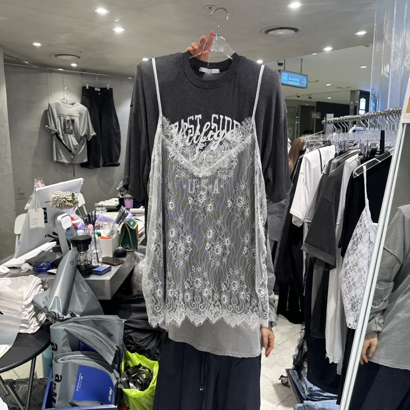 HERTZ-P韓國直郵實拍女裝新款休閑職業熱賣時尚T恤假兩件HERTZ-PT恤圖色1