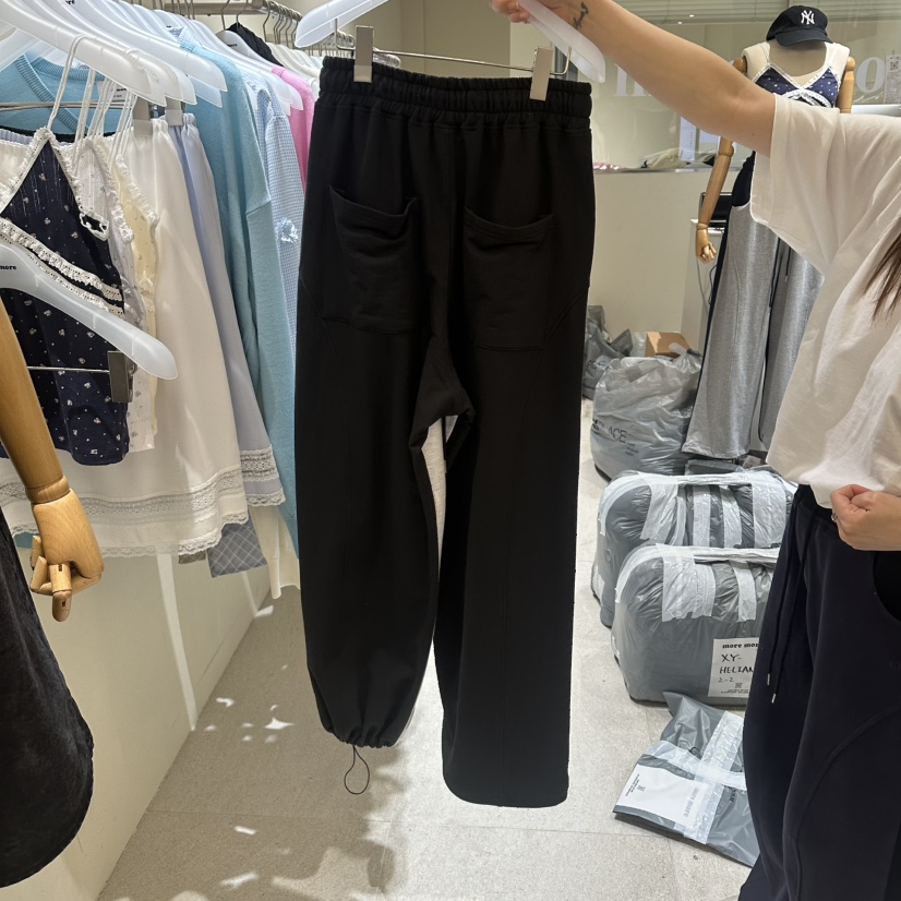 MOREMORE韓國代購女裝新款26春夏休閑推薦休閑褲毛圈撞色more more休閑褲