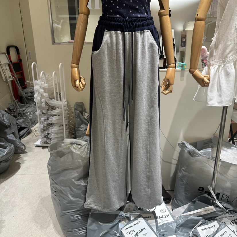 MOREMORE韓國代購女裝新款26春夏休閑推薦休閑褲毛圈撞色more more休閑褲圖色1