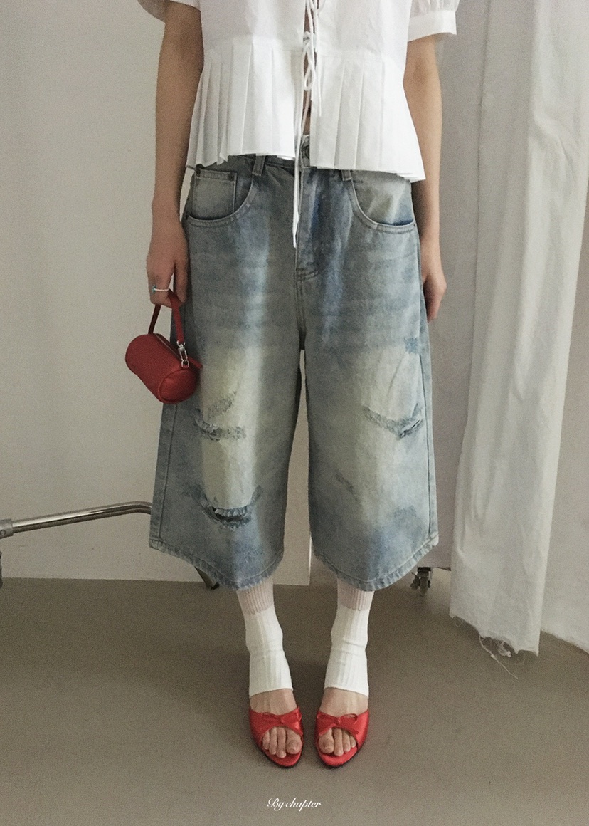 BY CHAPTER韓國東大門直郵女裝新款人氣時尚熱賣職業牛仔褲BY Chapter牛仔褲