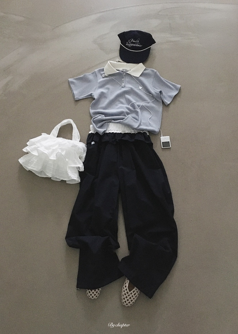 BY CHAPTER韓國直郵實拍女士新款職業休閑人氣T恤華夫格BY ChapterT恤