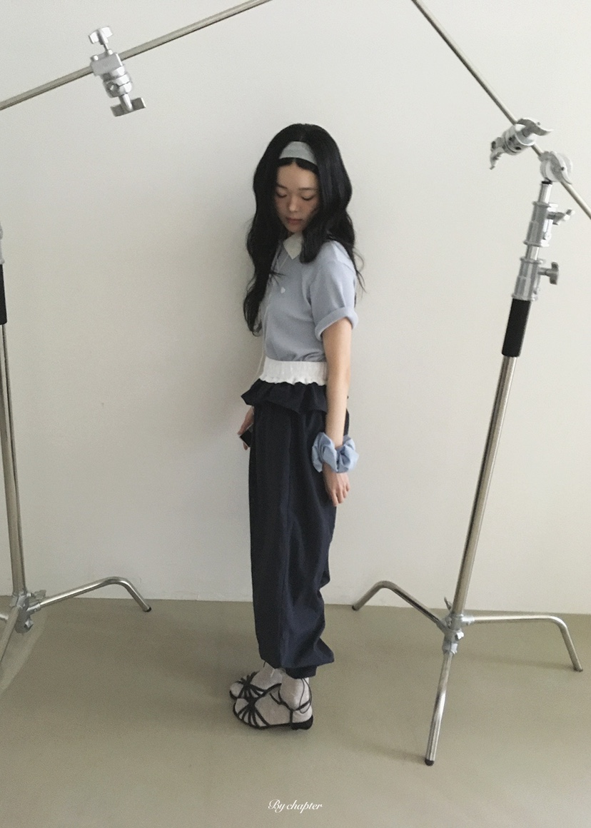 BY CHAPTER韓國直郵實拍女士新款職業休閑人氣T恤華夫格BY ChapterT恤