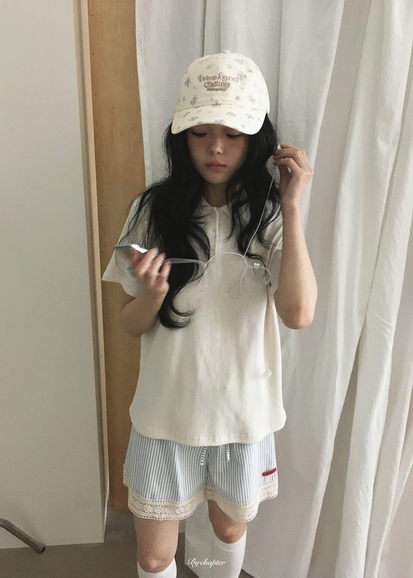 BY CHAPTER韓國直郵實拍女士新款職業休閑人氣T恤華夫格BY ChapterT恤圖色1