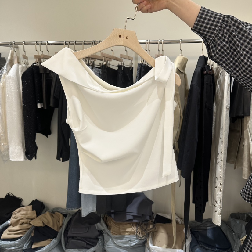 BES韓國直郵實拍女士新品人氣職業熱賣吊帶背心不含項鏈緞BES SEOUL吊帶/背心圖色3