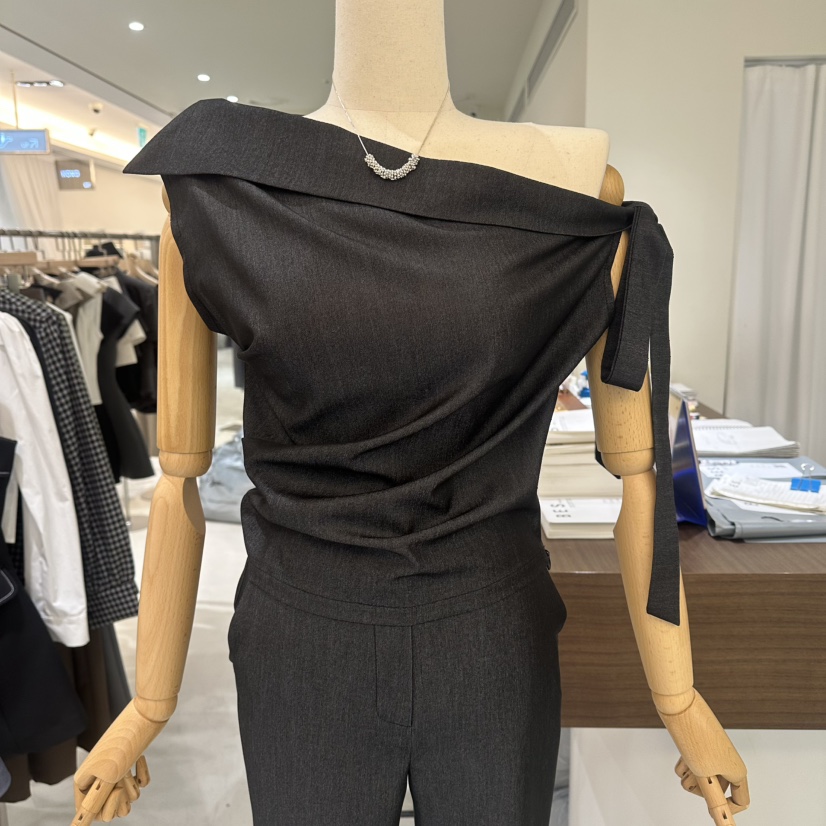 BES韓國直郵實拍女士新品人氣職業熱賣吊帶背心不含項鏈緞BES SEOUL吊帶/背心圖色5黑色