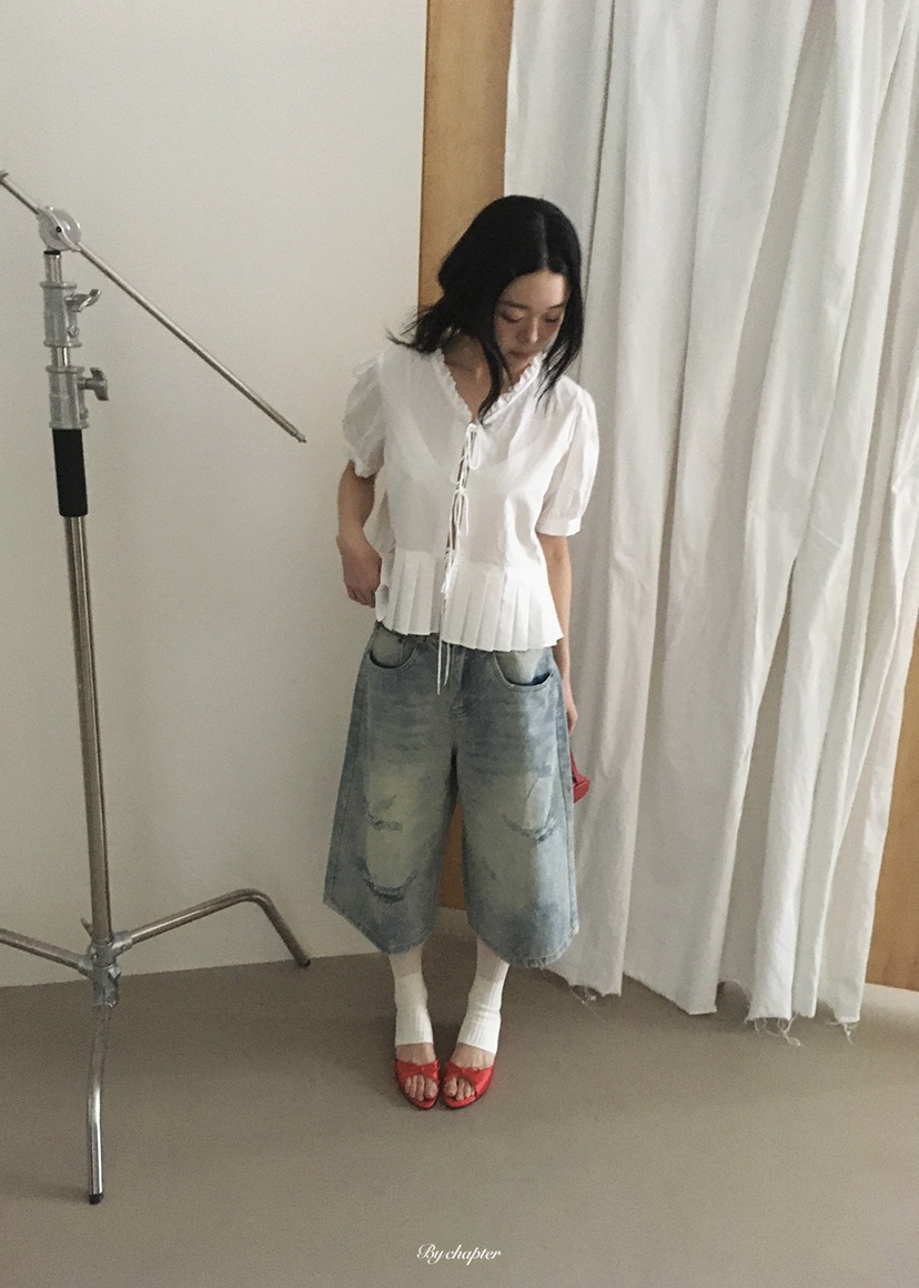 BY CHAPTER韓國直郵女士新品休閑熱賣職業時尚襯衫蕾絲衫BY Chapter襯衫/蕾絲衫