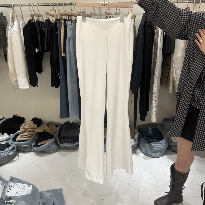 BES韓國直郵實拍女裝新款推薦時尚職業人氣熱賣休閑褲荷葉邊BES SEOUL休閑褲圖色1