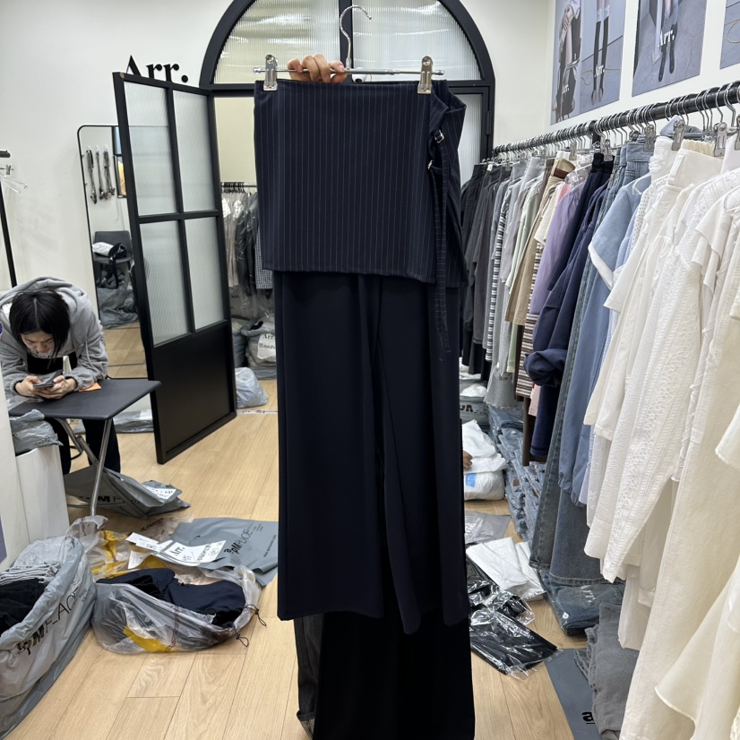 ARR韓國直郵實拍女裝新款休閑26春夏熱賣推薦時尚職業裙褲ARR裙褲圖色2深藍色