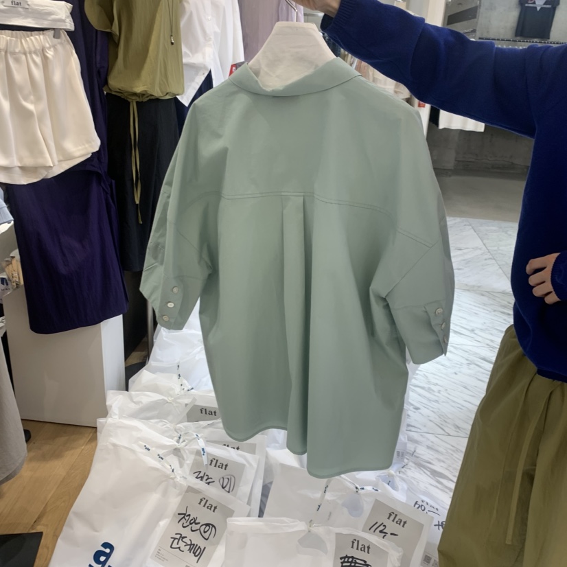 FLAT韓國代購女士新品熱賣推薦26春夏休閑時尚襯衫蕾絲衫FLAT襯衫/蕾絲衫