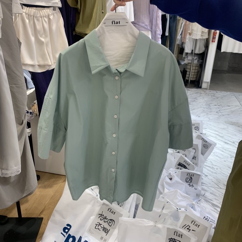FLAT韓國代購女士新品熱賣推薦26春夏休閑時尚襯衫蕾絲衫FLAT襯衫/蕾絲衫圖色1