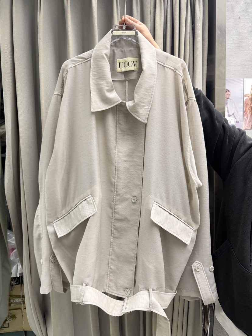 UOOV韓國東大門代購女士新款休閑熱賣26春夏職業夾克含腰帶UOOV夾克圖色1