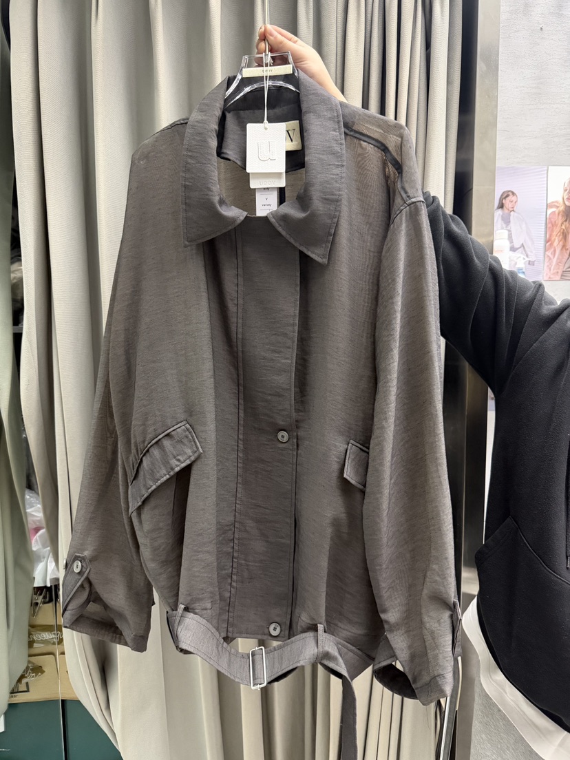 UOOV韓國東大門代購女士新款休閑熱賣26春夏職業夾克含腰帶UOOV夾克圖色2